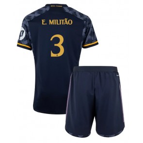 Real Madrid Eder Militao #3 Gostujuci Dres za Dječji 2023-24 Kratak Rukavima (+ kratke hlače)